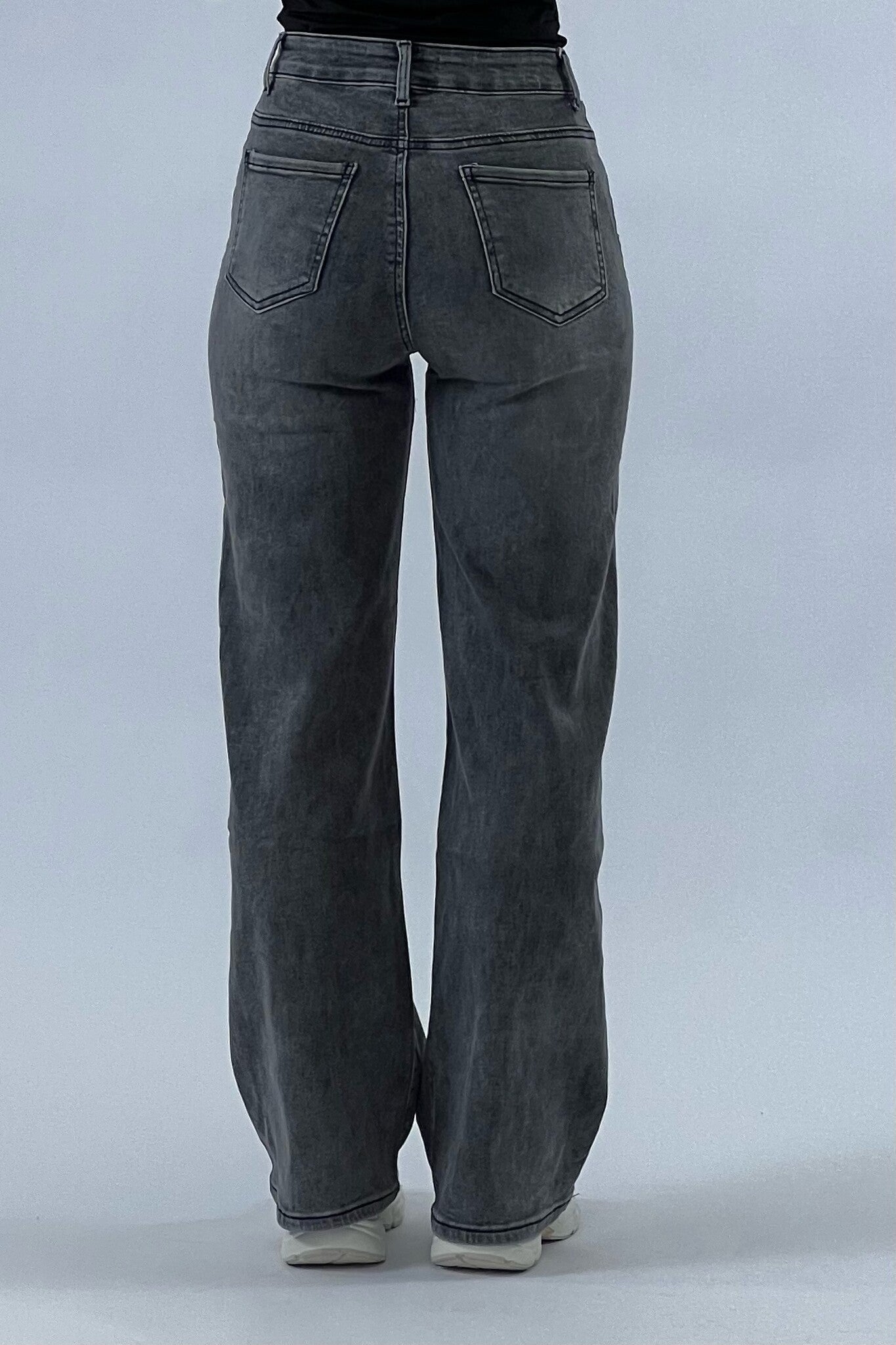 Super Comfortable Stretch Wide Leg Jeans - Dark Grey