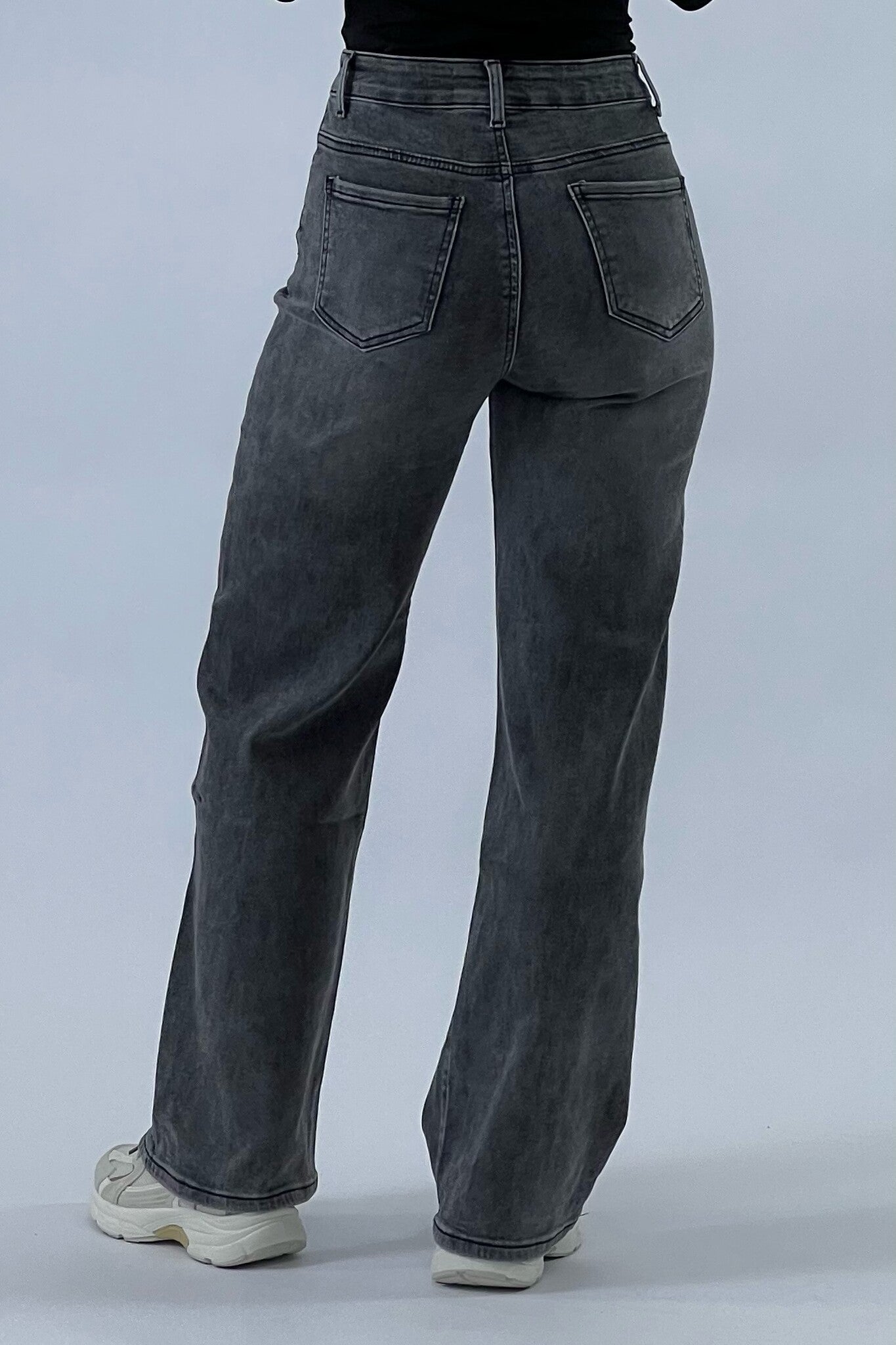 Super Comfortable Stretch Wide Leg Jeans - Dark Grey